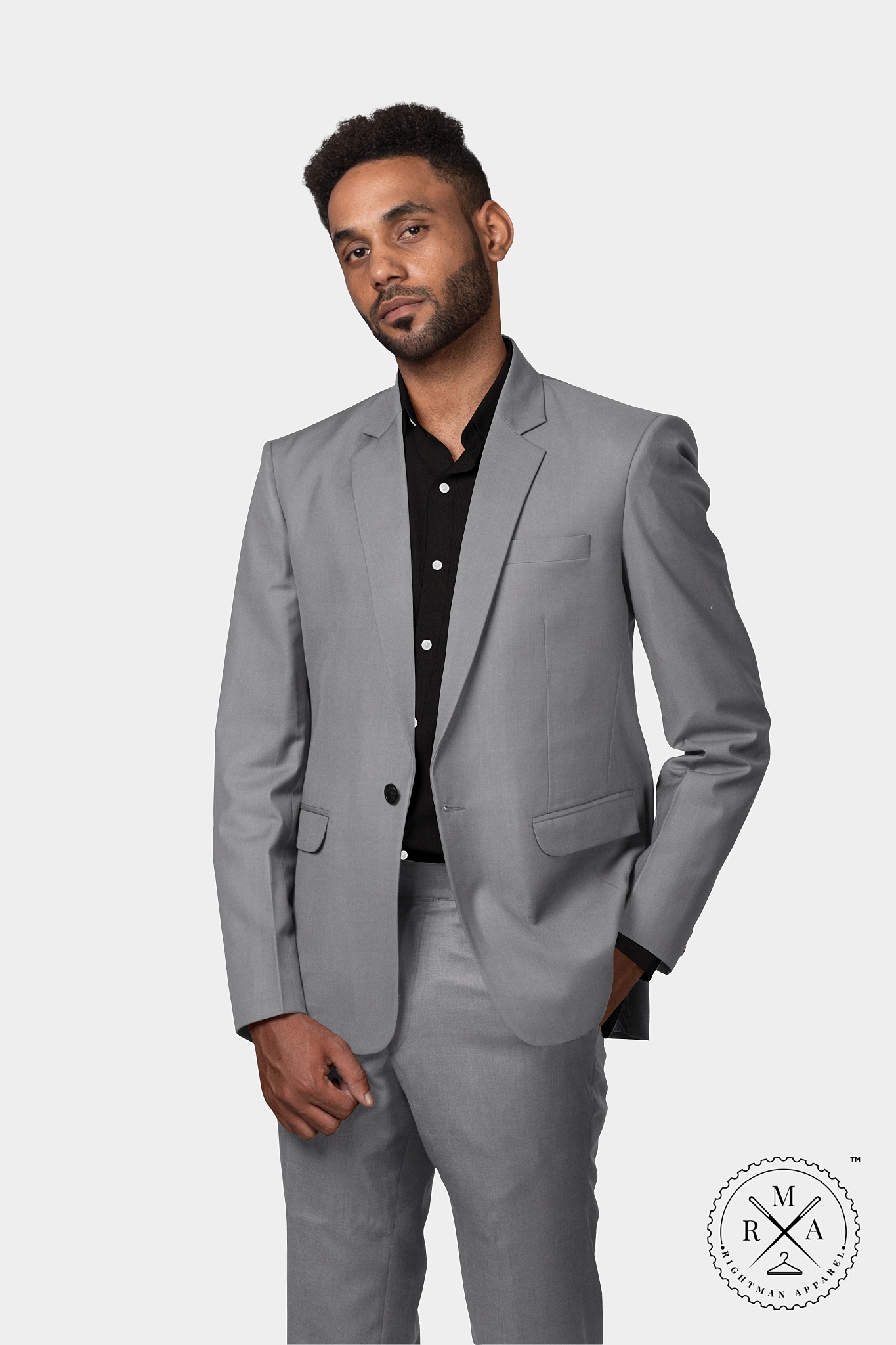 Plain Gray Two Piece Suit SU139